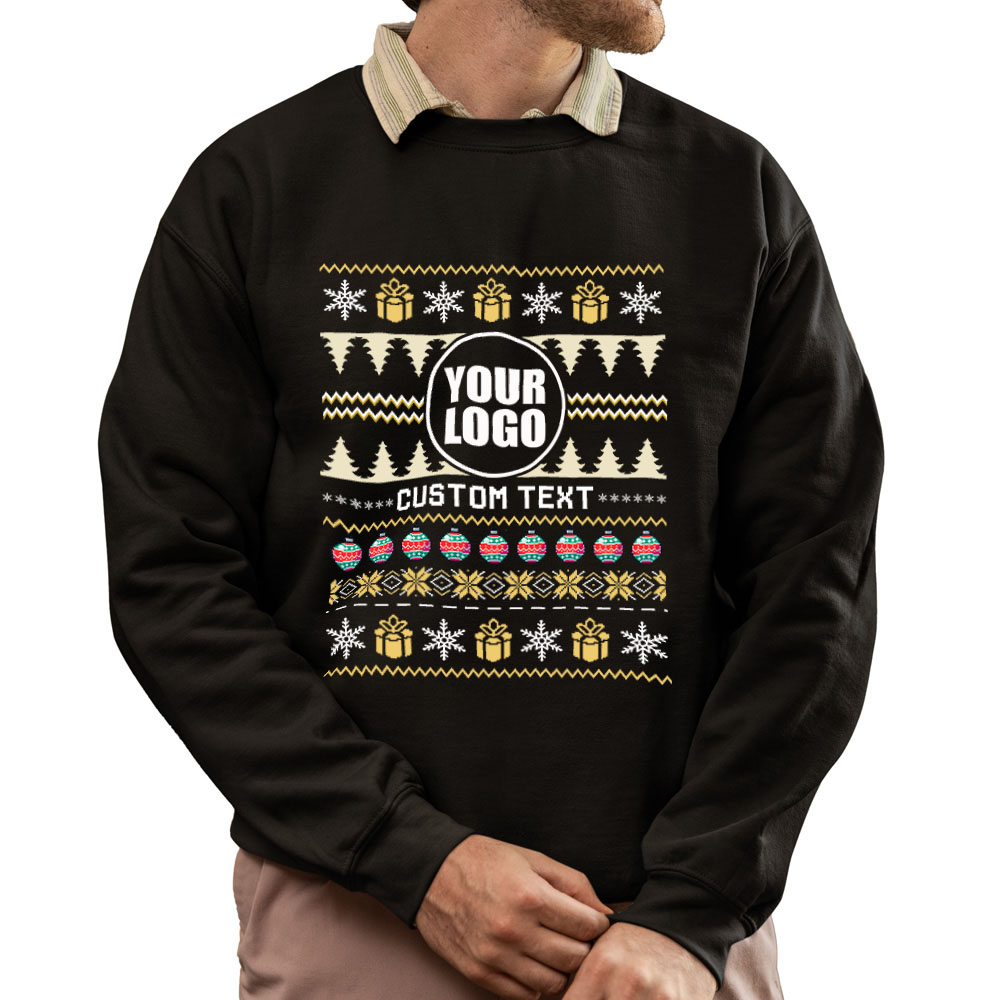 Custom Logo With Christmas Ornament Ugly Sweatshirt 4